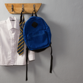 school uniform and bag